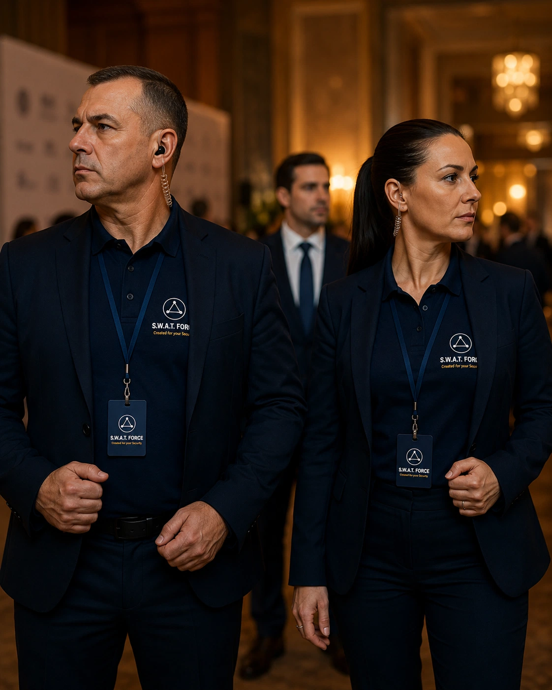 Agent SWAT FORCE în misiune de gardă de corp VIP și protecție la evenimente
